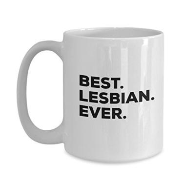 Imagem de Caneca de lésbica - Melhor xícara de café de lésbica - Presentes de lésbicas - Casal de despedida de solteira, aniversário, relacionamento, noivado, casal, inauguração de casa - Fu