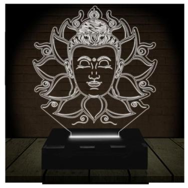 Imagem de Luminária Led Abajur  3D  Hare Krishnna Buda Indu - Rb Criações