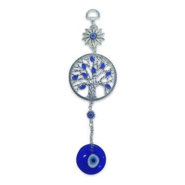 Imagem de Móbile Árvore da Vida e Olho Grego Proteção da Família 25 cm