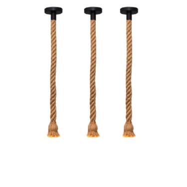 Imagem de Kit 3 Pendentes Vintage Corda Sisal Retro Rústico Lustre