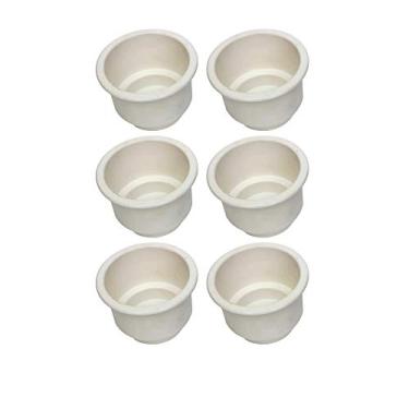 Imagem de JSP Manufacturing 3 5/8 Suporte universal para copo de plástico revestido com orifício de drenagem para móveis Sofá Poker Mesa Carro Barco Marine Rv (pacote com 6)