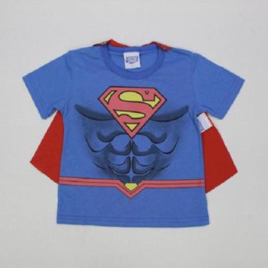 Imagem de Camiseta Superman Infantil Com Capa Manga Curta 4 E 6 Anos - Kamylus