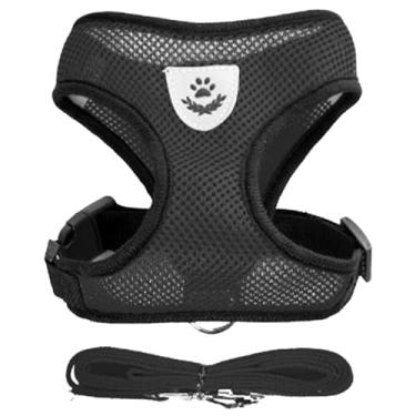 Imagem de Coleira Peitoral Anti Puxão com Guia para Cães e Gatos – Ideal para Filhotes, Pinscher, Shi Tzu e Raças de Porte Pequeno a Médio – NEXUS MARKET (M, PRETO)