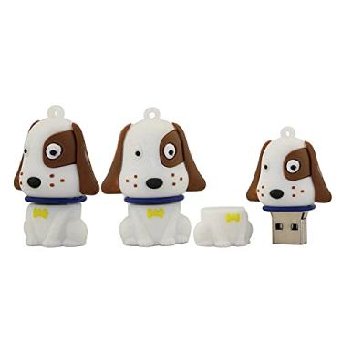 Imagem de 64 GB Animal formato de cão USB Flash Drive U Disk USB 2.0 Dados USB Flash Disk Memory Stick Pen Drive Dispositivo de Armazenamento USB Disco Flash de Armazenamento Externo (Branco)