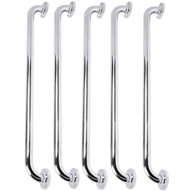 Imagem de Alça Barra De Apoio Inox Kit 5 Uni Suporte Gestante Idoso Criança Corrimao Casa Banheiro Casa Box