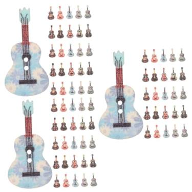 Imagem de Lurrose 150 Peças Botões De Madeira De Desenho Animado Capos De Guitarra Decoração De Guitarra Botões Em Forma De Guitarra Acessórios DIY Decoração De Botão Infantil Artesanato Em