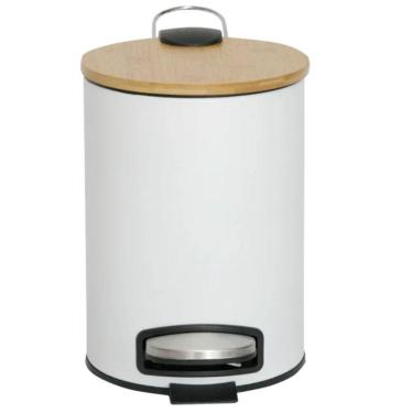 Imagem de Lixeira 5 Litros Com Pedal E Tampa em Bambu Mimo Style