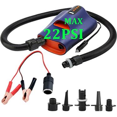 Imagem de Bomba de ar de SUP 22PSI Elétrica Stand Up Paddle Board Pump SUP Compressor de ar Dual Stage Auto-Off Inflar Desinflar para Barco Inflável, Tenda de Pesca Caiaque