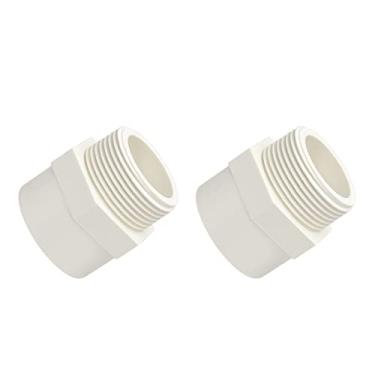 Imagem de METALLIXITY Adaptador de mangueira de PVC, (rosca macho G1-1/4) 2 peças, conector de móveis de encaixe de tubo de PVC - para construção de suprimentos de água, faça você mesmo, estufa de prateleira de