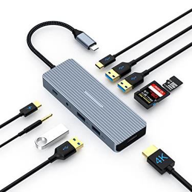 Imagem de TOTU Hub USB C, adaptador tipo C, adaptador multiportas 10 em 1 para MacBook Pro/Air USB C Hub com 4K HDMI, 100W PD, USB C 3.0, 2 USB 3.0, 2 USB 2.0, leitor de cartão SD/TF e áudio de 3,5 mm