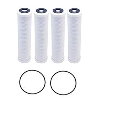Imagem de Compatível com CBC-10 0,5 mícron 10 x 2,5 CB3, GE FXUVC FXULC, Pentek CBC-10 filtros de água de substituição de carbono de fluxo radial comparáveis, pacote com 4