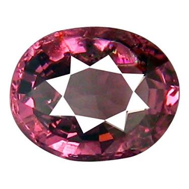 Imagem de Pedra preciosa solta genuína de Malaya, rosa tanzânico, não aquecida/não tratada com corte oval de 1,25 ct (7 x 6 mm)