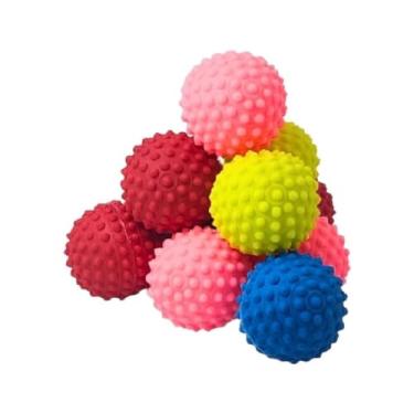 Imagem de Kit Bola Cravinho Multiuso 12 Unidades - Brinquedo Interativo para Cães, Mordedor para Cachorro e Bolinha Anti Estresse Funcional (Cores Sortidas)