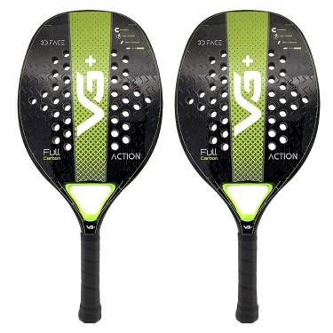 Imagem de Kit com 2 Raquetes de Beach Tennis Classic Full Carbon Vg Plus