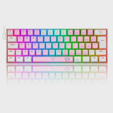 Imagem de Teclado Mecânico Gamer Redragon Dragonborn, rgb, Switch Blue, ABNT2, Pink/White