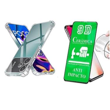 Imagem de Kit Capa Capinha Anti Impacto + Película Ceramica 9D Para Xiaomi Poco M6 PRO 5G