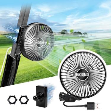 Imagem de NOKINS Ventilador de carrinho de golfe, ventiladores magnéticos portáteis para carrinho de golfe EZGO Club Car Yamaha, projetado com baixo ruído e configurações de 3 velocidades, rotação de 360° com