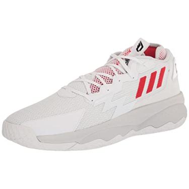 Imagem de adidas Unissex adulto Dame 8, Branco/vermelho vívido/preto, 33 BR