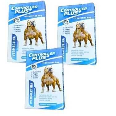 Imagem de Controller Plus - Remédio Anti Pulgas, Carrapatos, Vermes E Sarnas 12 Comp Para Cães 30kg