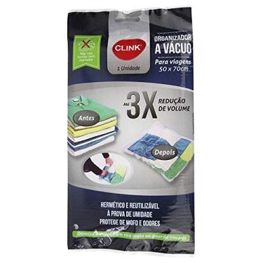 Imagem de Saco Organizador a Vácuo Para Viagem 50x70cm Roupa Mala Protetor Com Zíper