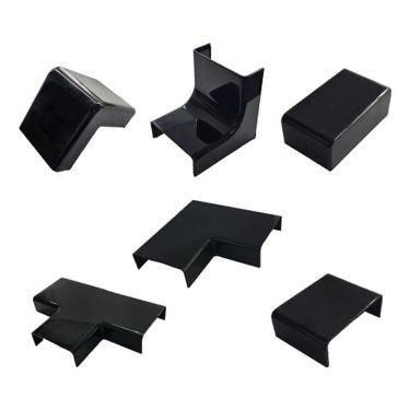 Imagem de 2 Acabamentos Canaleta Preta Larga 40x16mm Grande Grossa Fio