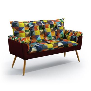 Imagem de Poltrona Namoradeira Estofada Decorativa Beta com Pés Palito F-015 N-0