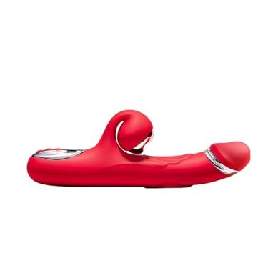 Imagem de Vibrador 4 em 1 Vibrador Coelho Brinquedos Sexuais-G Spot Tapa Clitoral Chocante Vibrador Massageador Estimulação de Mamilo, Vibradores Coelho Brinquedo Sexual Adulto para Mulheres e Casais (Vermelho)