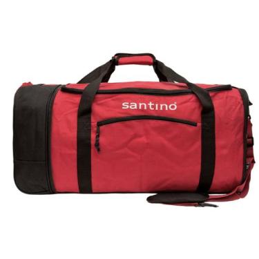 Imagem de Mala sacola viagem dobrável 2 rodas poliéster  santino, Vermelho, G