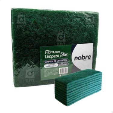 Imagem de Kit Com 10 Fibra Verde Uso Geral Fibra Branca Limpeza Leve Slim - NOBR