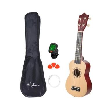 Imagem de Ukulele Acústico Soprano Com Capa + Afinador E 3 Palhetas Makanu - Maz