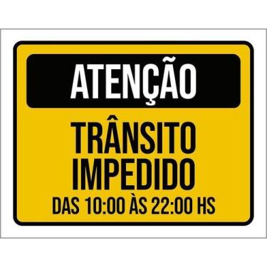 Imagem de Placa Sinalização Atenção Trânsito Impedido 18X23 - Sinalizo