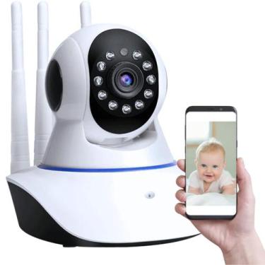Imagem de Câmera Babá Eletrônica Full HD Wifi 360 Ip Visão Noturna Microfone Áud