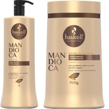Imagem de Kit Haskell Mandioca Shampoo 1 Litro + 1 Mascara 900ML