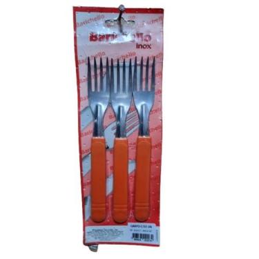 Imagem de Kit Com 3 Garfos Inox Talher Cozinha Faca Colher Cozinha - Barichello,