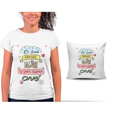 Imagem de Kit Camiseta +  Capa para Almofada Dia Das Mães Presente Melhor AVÓ Ho