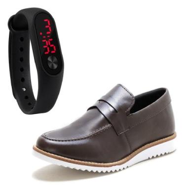 Imagem de KIt Dockside Casual Ec Shoes Liso Com Detalhe Gravata E Relogio, 44, C