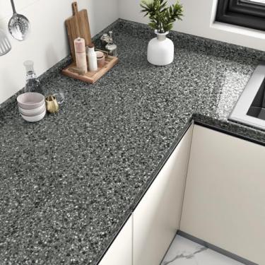 Imagem de Wallderful Papel de Parede de Mármore Moderno Preto Granito Removível para Cozinha Banheiro Backsplash 40