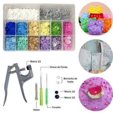 Imagem de Alicate Para Aplicar Botões Ritas Tic Tac + Box Organizador 280 Botões