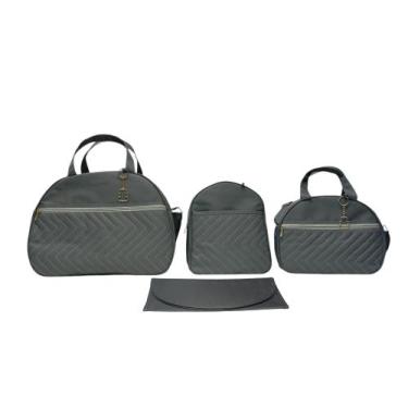 Imagem de Kit bolsa maternidade Encanto Xadrez Hyno Kids, Chumbo masculinho