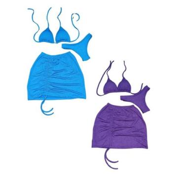Imagem de Kit 2 Biquíni Com Saia peças Brilhante Premium - Praia - Betanqur, G