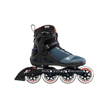 Imagem de Rollerblade Patins em linha Macroblade 90 masculino, adulto, azul Orion, laranja picante, patins em linha de desempenho