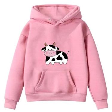 Imagem de Moletom Infantil Vaquinha Desenho Infância Bolso Canguru com Capuz - E