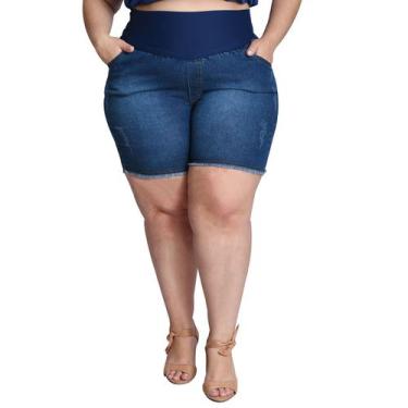 Imagem de Short Jeans Plus Size Gestante Premium Super Stretch Linda Gestante, J