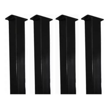 Imagem de Kit 4 Pe 90cm Mesa Tubo Quadrado Industrial Ferro Reforçados - Simple 