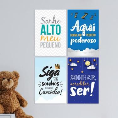 Imagem de Kit Placa Decorativa MDF Frases Infantis 4un 30x40 - Quartinhos