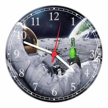Imagem de Relógio De Parede Astronauta Lua Espaço Sideral Cerveja HumorTamanho 4