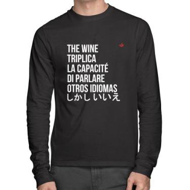 Imagem de Camiseta Algodão The wine triplica la capacité di parlare otros idioma