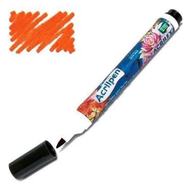 Imagem de Acrilpen Caneta para Tecido 517 Laranja Acrilex