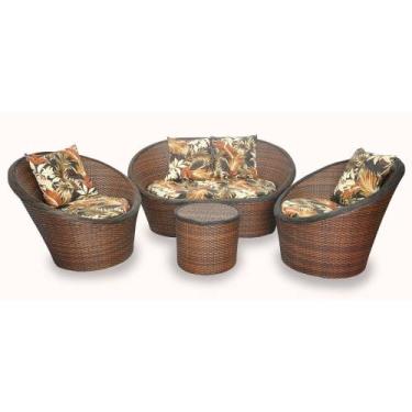 Imagem de Conjunto de Sofá Fibra Sintética Bola - 1 Sofá 2 L + 2 Poltronas + 1 M