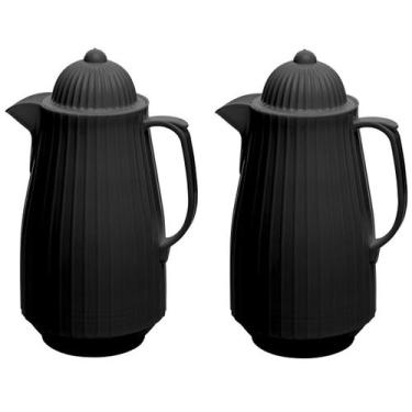 Imagem de 2 Garrafas Térmica Plástico Servir Café Chá Cozinha 400ml - Lyor